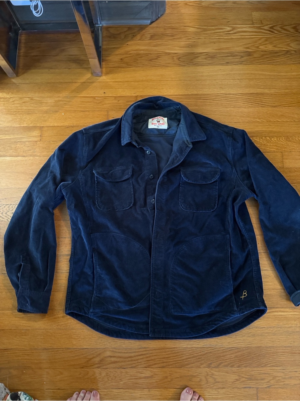 Birdwell Navy Corduroy Shirt Jacket